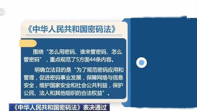 《中華人民共和國密碼法》發(fā)布 這六個(gè)問題你需要知道